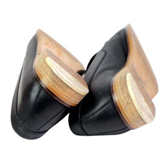 Everlane BLACK GENUINE LEATHER LOW HEEL ALMOND TOE SLIP ON LOAFER SHOES Size 8.5 - Picture 11 of 11